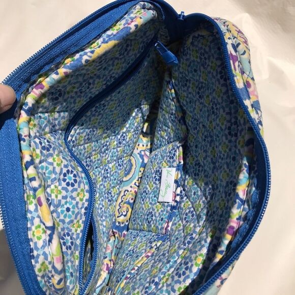 Vera Bradley Laptop Computer Carry Bag Purse Blue ink stain near handle - Picture 9 of 9